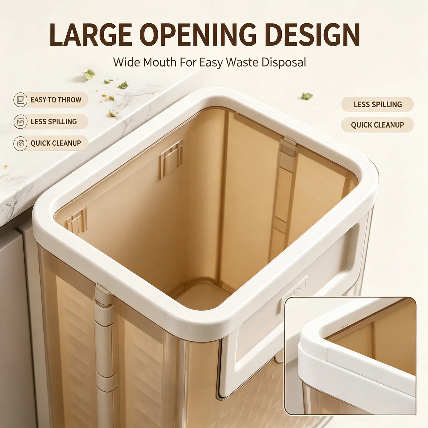 🏠 Small space savior! Folds into an "ultra-thin sheet" in 1 second. This wall-mounted bin keeps countertops neat forever✨