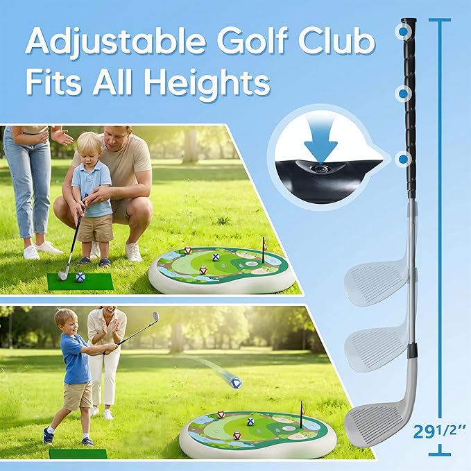 Kids Inflatable Golf Pool Toys Fun Swimming Pool Game Floating Water Chipping Green W/Sticky Balls Yard Summer Party Birthday Gift
