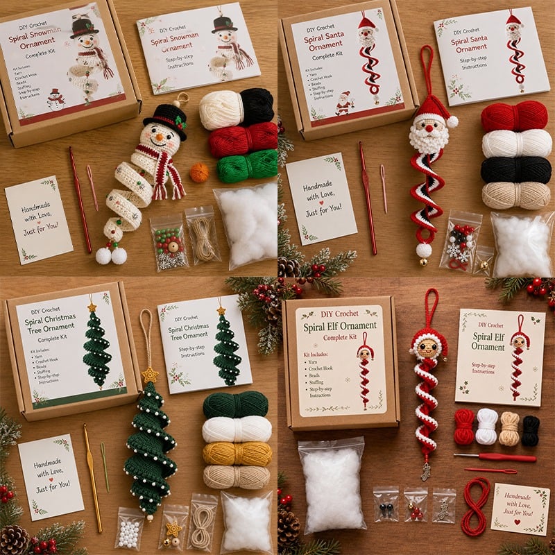 ๐
DIY Crochet Snowman Swirl Ornament Kit - ๐๐งถA crochet project suitable for beginners