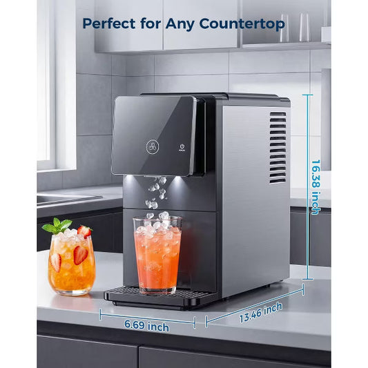 🔥Flash Sale🔥Countertop Nugget Ice Maker with One-Touch Dispensing – 33lbs/Day Production