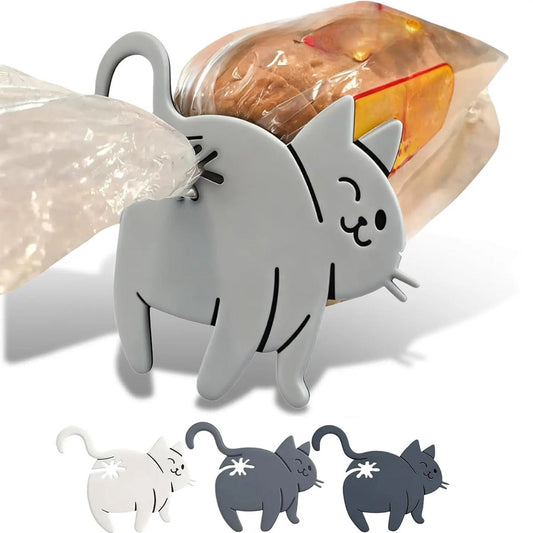 3-Piece 3D-Printed Cat Bread Clips