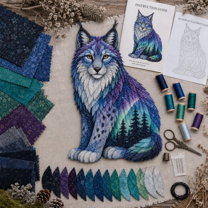 🌌 Beginner-Friendly Northern Lights Wildlife DIY Patchwork Kit | Complete Kit with All Tools & Step-by-Step Guide Included 💕