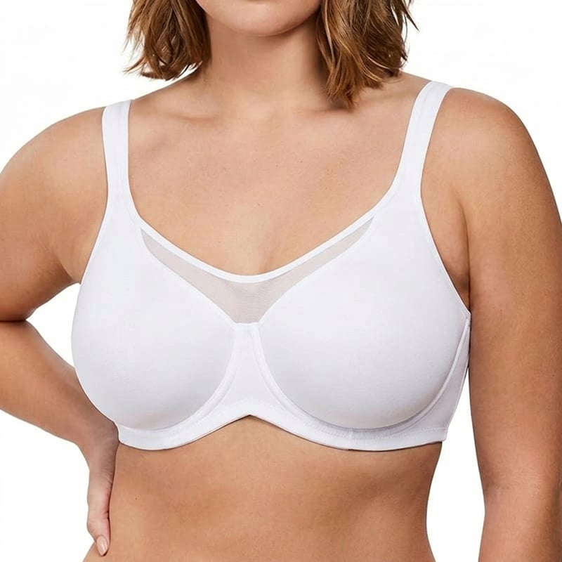 💐Women's Elegant Sheer Full Coverage Minimizer Bra ✨ Plus Size for Large Busts | No Digging, No Spillage & Ultra Comfy