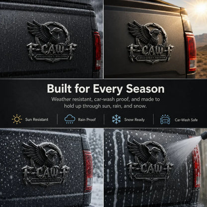 🦅 F-CAW-F Midnight Edition Metal Emblem - Premium Raven Badge For Drivers With Attitude