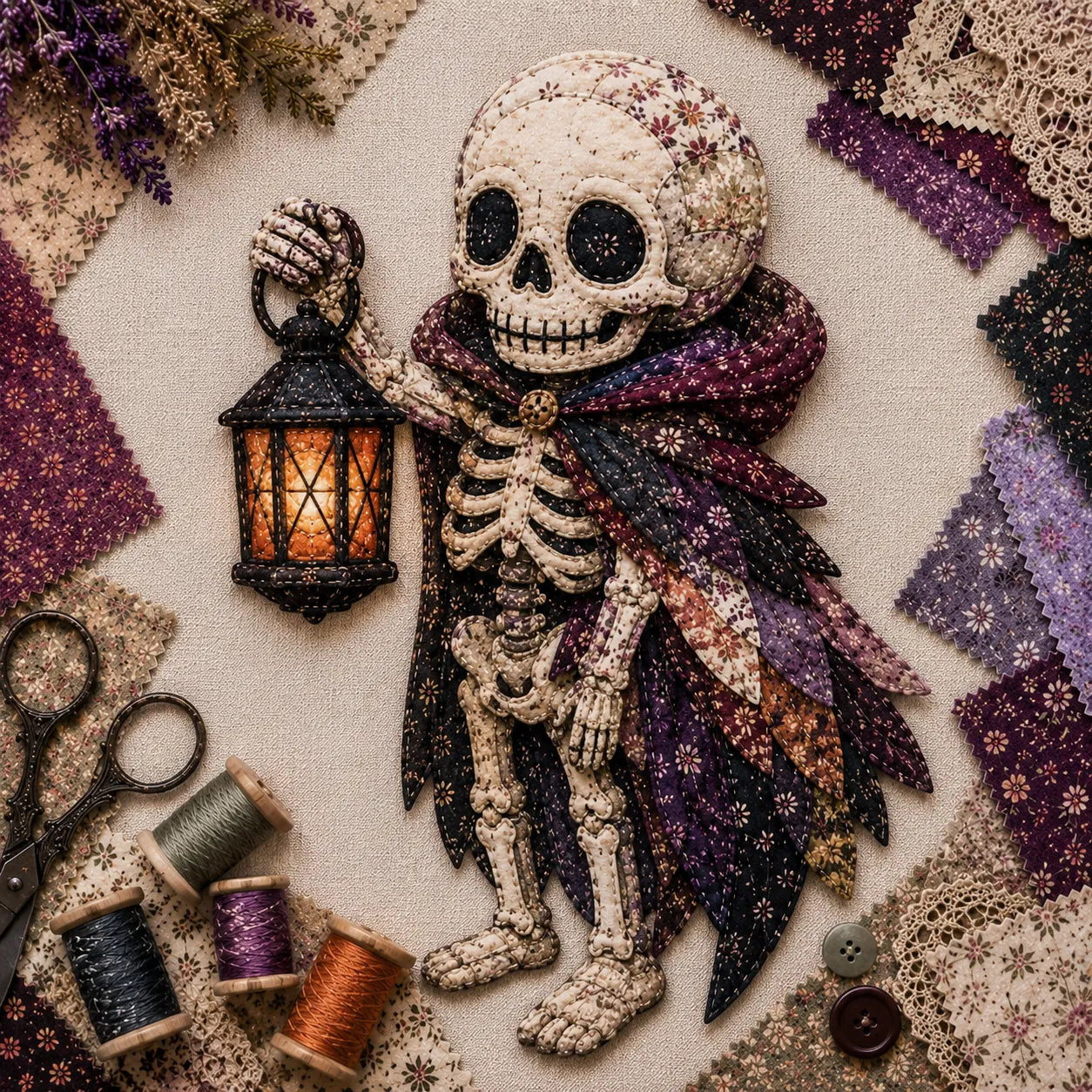 🎃 Halloween Patchwork Scrap Fabric DIY Kit