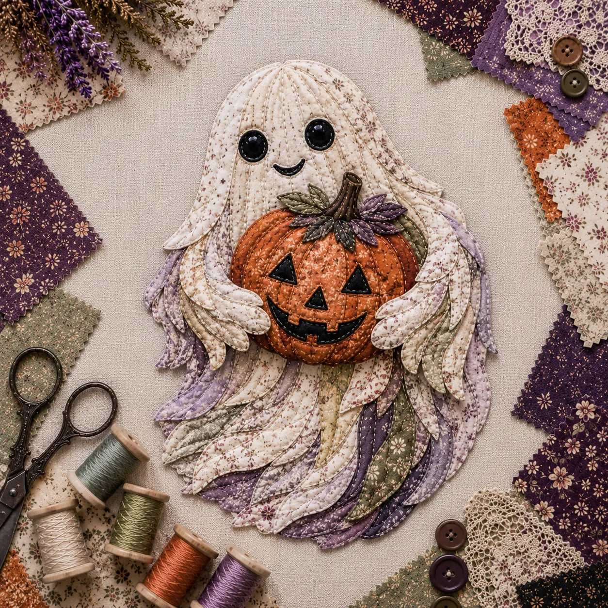 🎃 Halloween Patchwork Scrap Fabric DIY Kit
