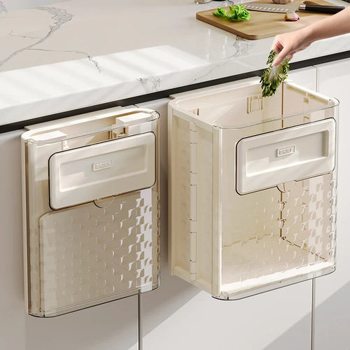 🏠 Small space savior! Folds into an "ultra-thin sheet" in 1 second. This wall-mounted bin keeps countertops neat forever✨