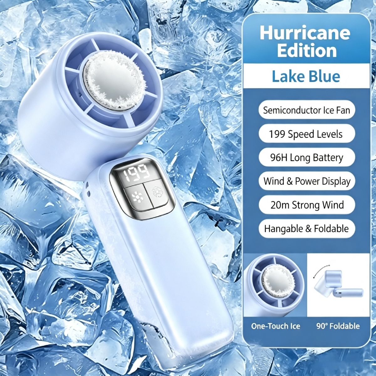 🔥 Summer Hot Sale 📢⚡ 50K+ SOLD! ❄ Foldable Handheld Cooling Fan with LED Display