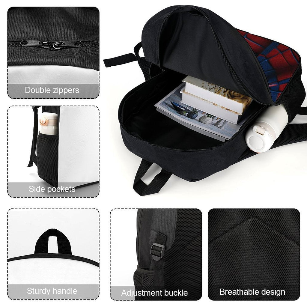 Kids Superhero Spider-Web Backpack Set with Lunch Bag & Pencil Case