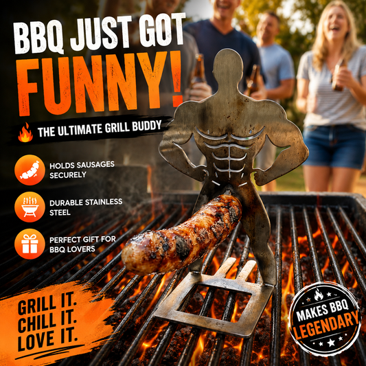 2PCS Funny Man Hot Dog Roaster: Portable Stainless Steel BBQ Rack