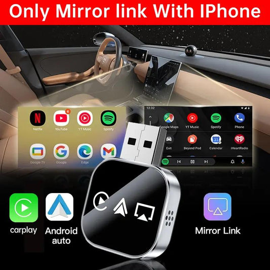 📶  2026 Upgrade 3 in 1 Screen Mirror iOS Phone, wired to wireless Carplay adapter