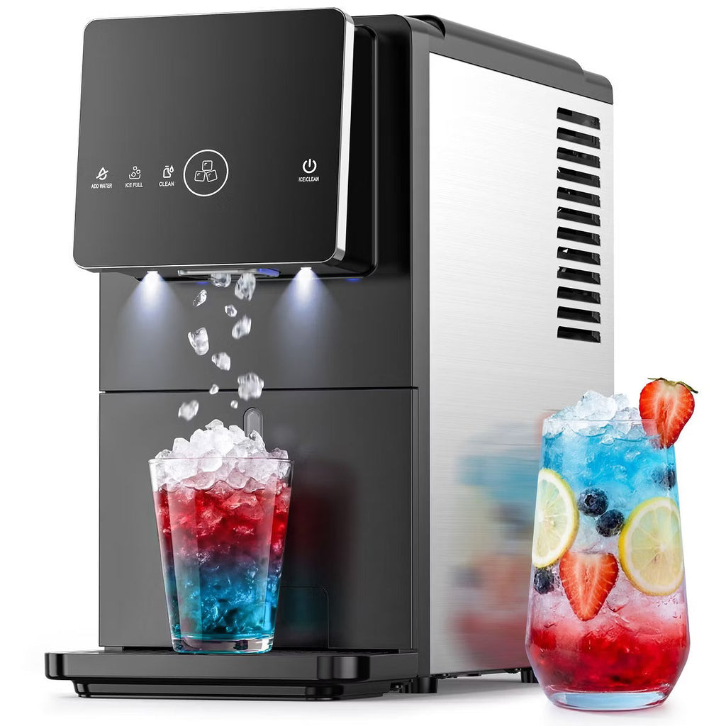 🔥Flash Sale🔥Countertop Nugget Ice Maker with One-Touch Dispensing – 33lbs/Day Production