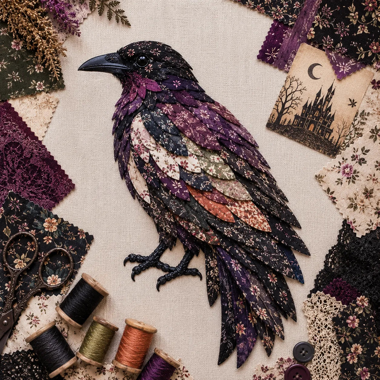 🎃 Halloween Patchwork Scrap Fabric DIY Kit