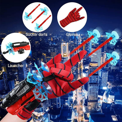 Spider Gloves Man Web Shooter Toy, Spider Kids Plastic Superhero Launcher Glove Hero Movie Launcher with Wrist Toy Set, Medium