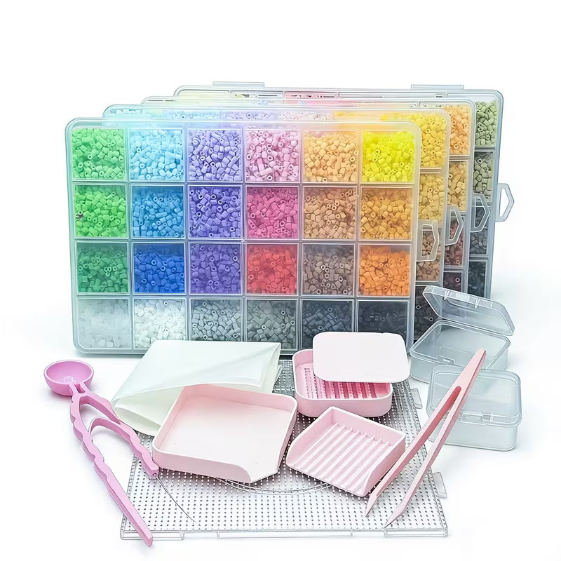 264 Colors DIY Fuse Bead Craft Kit, Pixel Art Handmade Toy Set, Make Keychains, Framed Art & 3D Ornaments, Educational Craft Gift for Kids