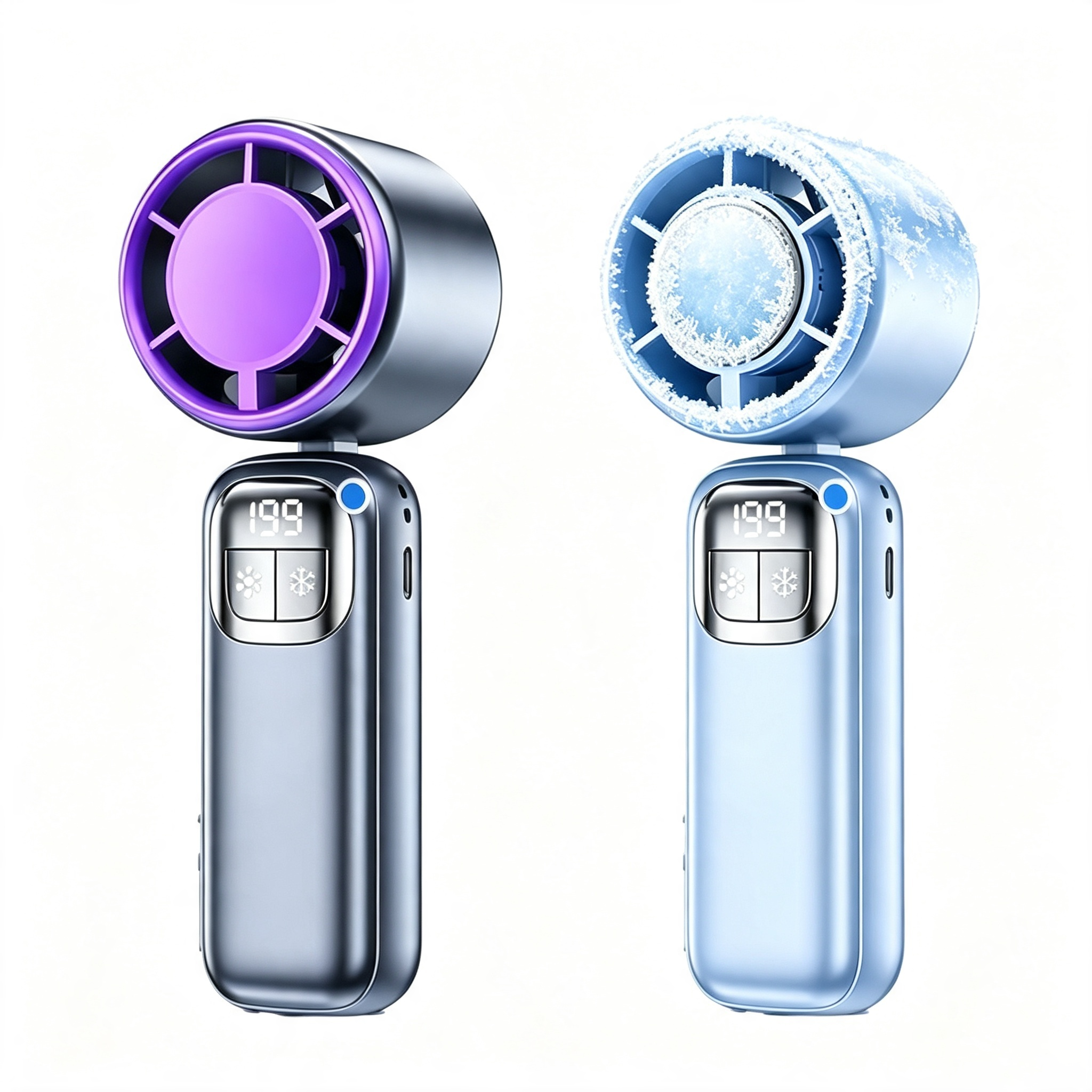 🔥 Summer Hot Sale 📢⚡ 50K+ SOLD! ❄ Foldable Handheld Cooling Fan with LED Display
