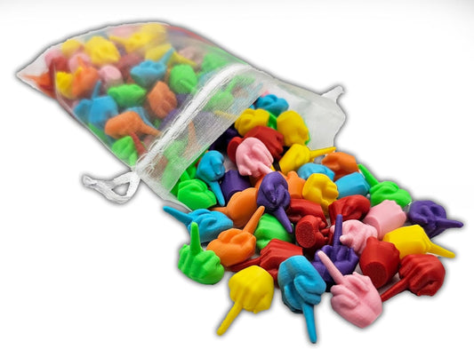 Bag of Hands | Middle Fingers in Bulk | Tiny Middle Fingers | Party Favors | Novelty Items | Flip The Bird in Bulk | F to Give | Jokes (Blue, 20 Pack)