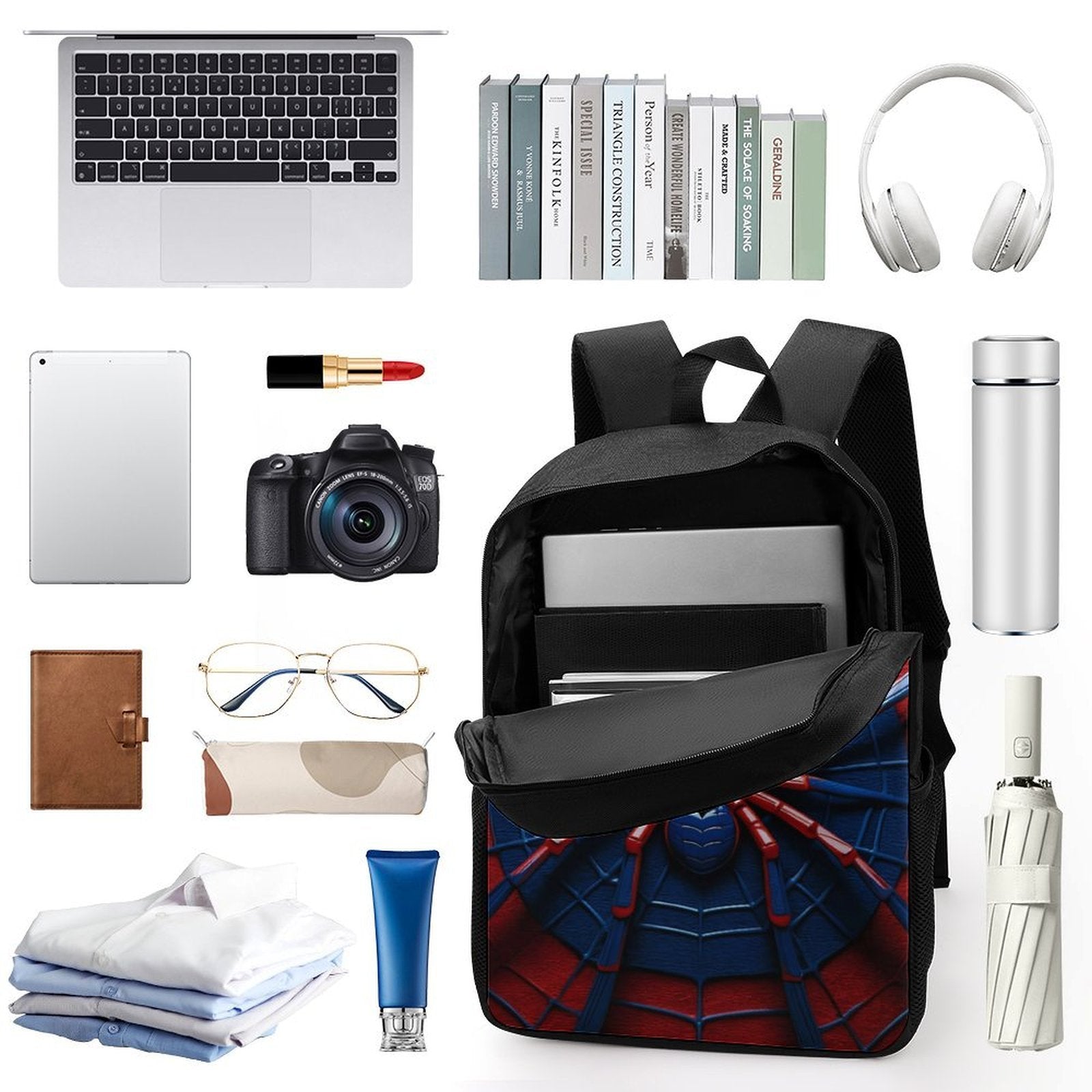 Kids Superhero Spider-Web Backpack Set with Lunch Bag & Pencil Case