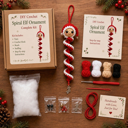 🎅 DIY Crochet Snowman Swirl Ornament Kit - 🎄🧶A crochet project suitable for beginners