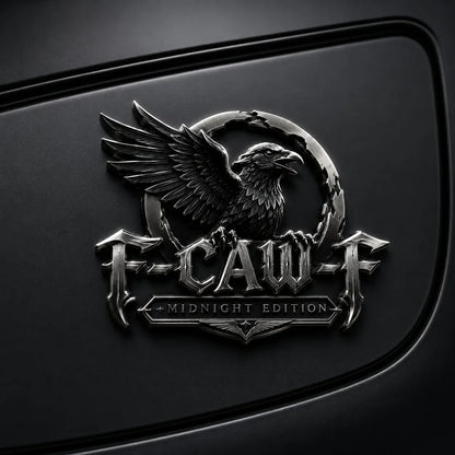 🦅 F-CAW-F Midnight Edition Metal Emblem - Premium Raven Badge For Drivers With Attitude