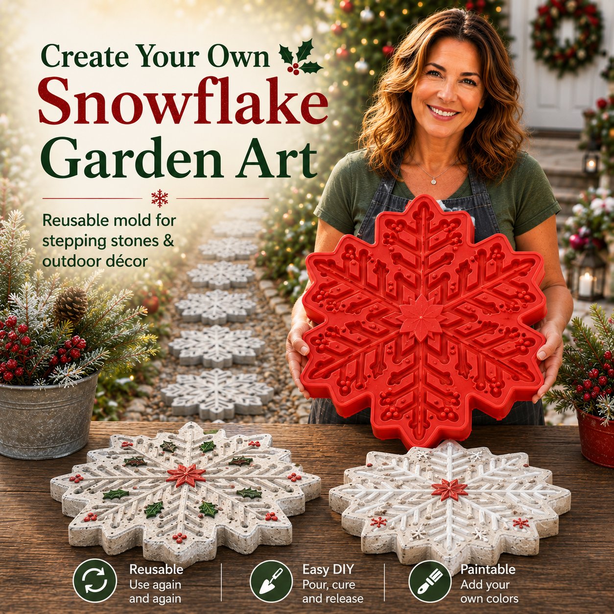 🌻Reusable Sunflower Stepping Stone Mold