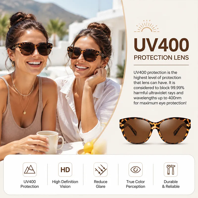 🎉😎2026 New Polarized UV400 Protection Trendy Round Cat-eye Sunglasses 🕶️