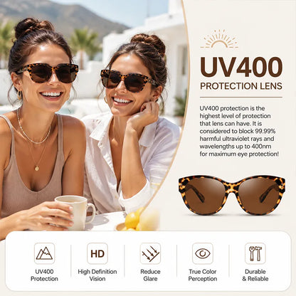 🎉😎2026 New Polarized UV400 Protection Trendy Round Cat-eye Sunglasses 🕶️