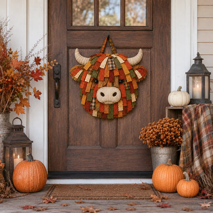 Autumn Highland Cow Pumpkin 3D Fabric Diy Kit