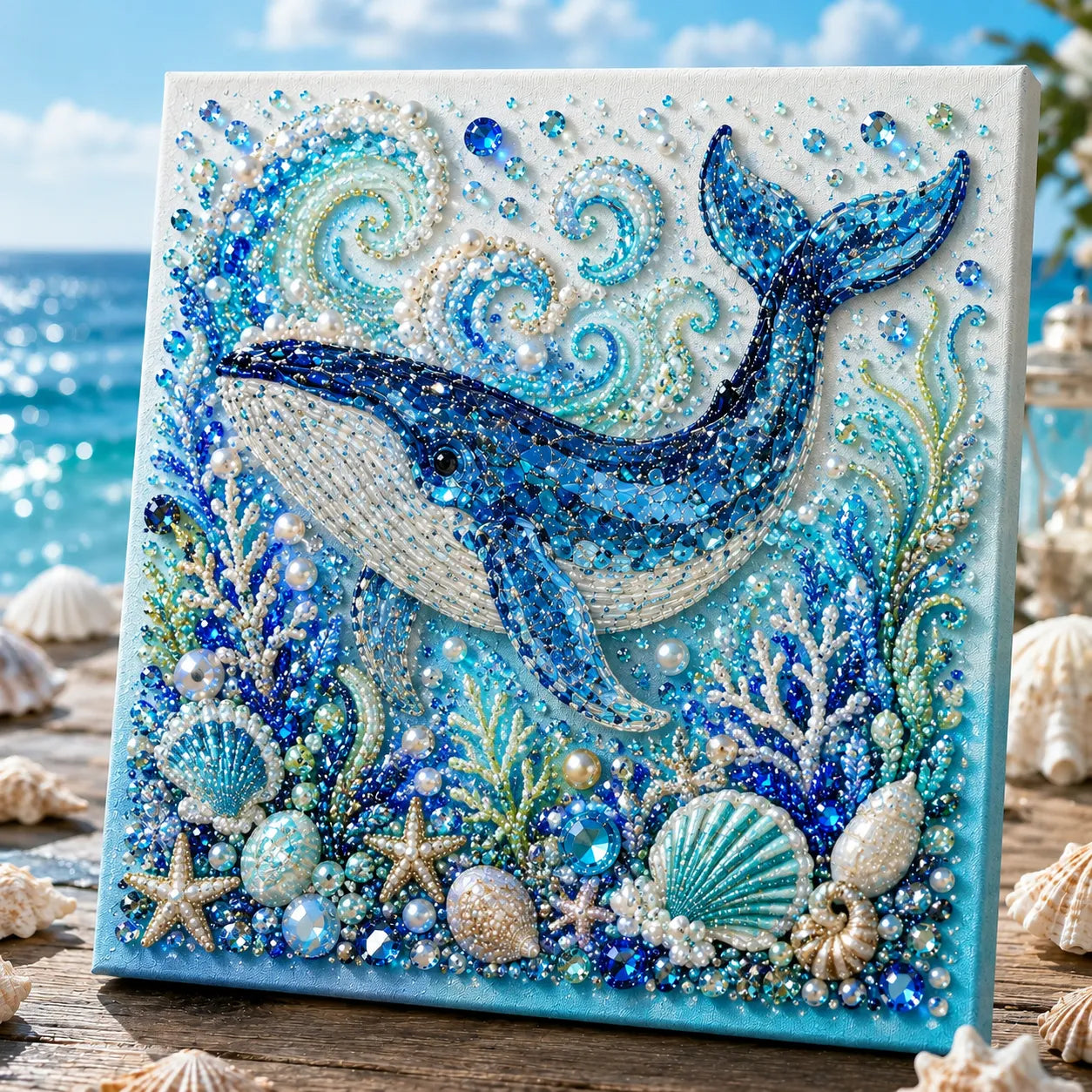 🌊✨ Ocean Theme Pearl Art DIY Kit – Relaxing DIY Craft to Create Stunning Coastal Artwork