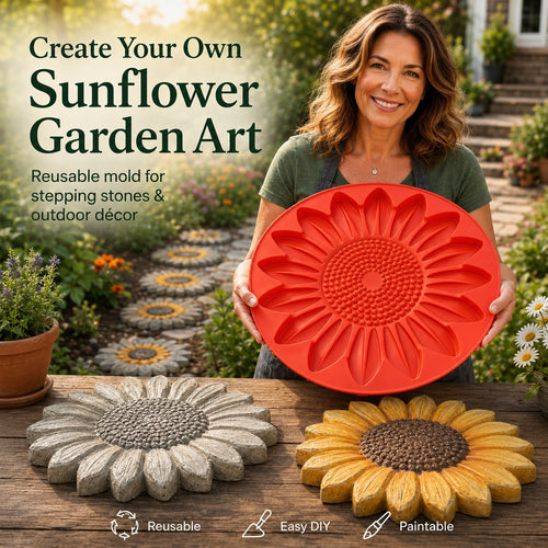 🌻Reusable Sunflower Stepping Stone Mold