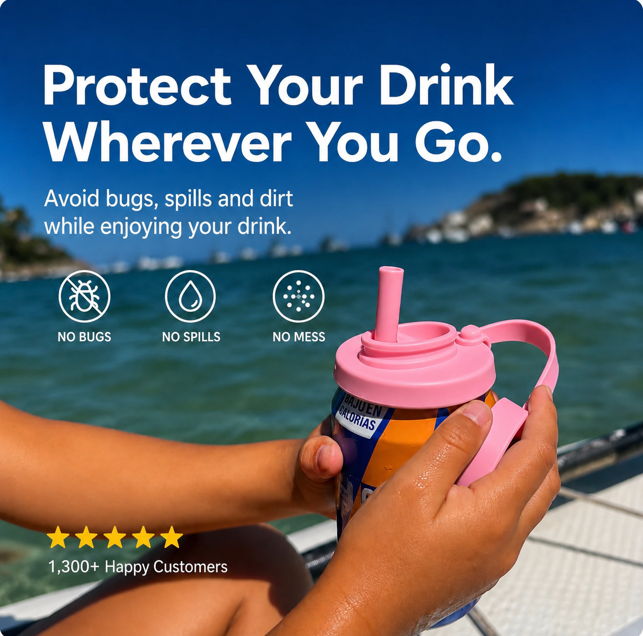Spill-Proof Can Lid & Straw