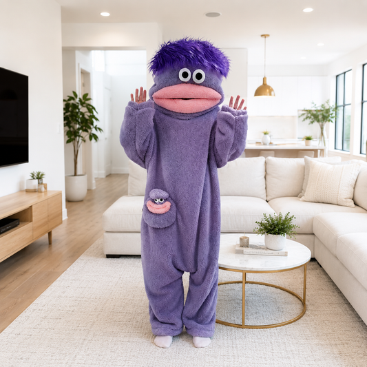 Cartoon Big-Mouth Monster Funny Onesie Pajamas