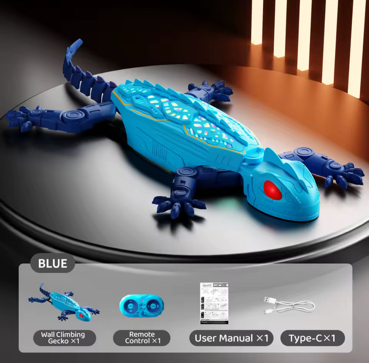 Gecko Rush Remote Control Wall Climbing Lizard Toy — Ceiling & Floor Crawler