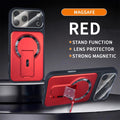 MagSafe Magnetic Case with Camera Lens Cover & Invisible Stand for iPhone