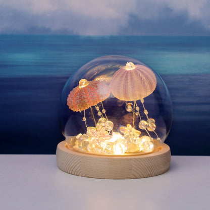 🌊Immersive Healing! Encapsulate the ocean in a glass globe. DIY vintage sea urchin night light—it brought my bestie to tears🌙✨