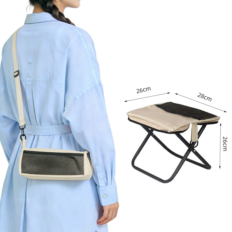 Portable Outdoor Folding Stool, Lightweight Foldable Camping Chair with Carry Bag, Compact Fishing Sketching Travel Stool