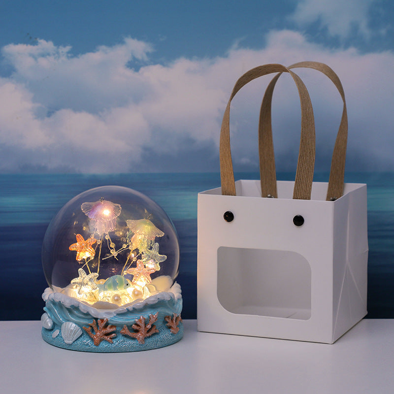 🌊Immersive Healing! Encapsulate the ocean in a glass globe. DIY vintage sea urchin night light—it brought my bestie to tears🌙✨