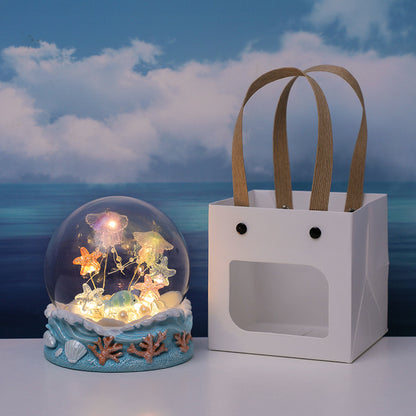🌊Immersive Healing! Encapsulate the ocean in a glass globe. DIY vintage sea urchin night light—it brought my bestie to tears🌙✨