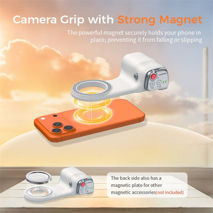 MagSafe Magnetic Phone Camera Handle, Wireless Handheld Shooting Grip, Smartphone Vlog Stabilizer with Physical Shutter Button