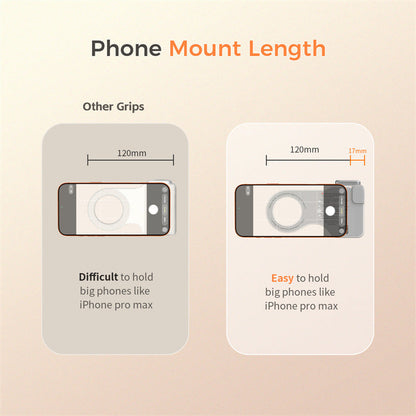 MagSafe Magnetic Phone Camera Handle, Wireless Handheld Shooting Grip, Smartphone Vlog Stabilizer with Physical Shutter Button