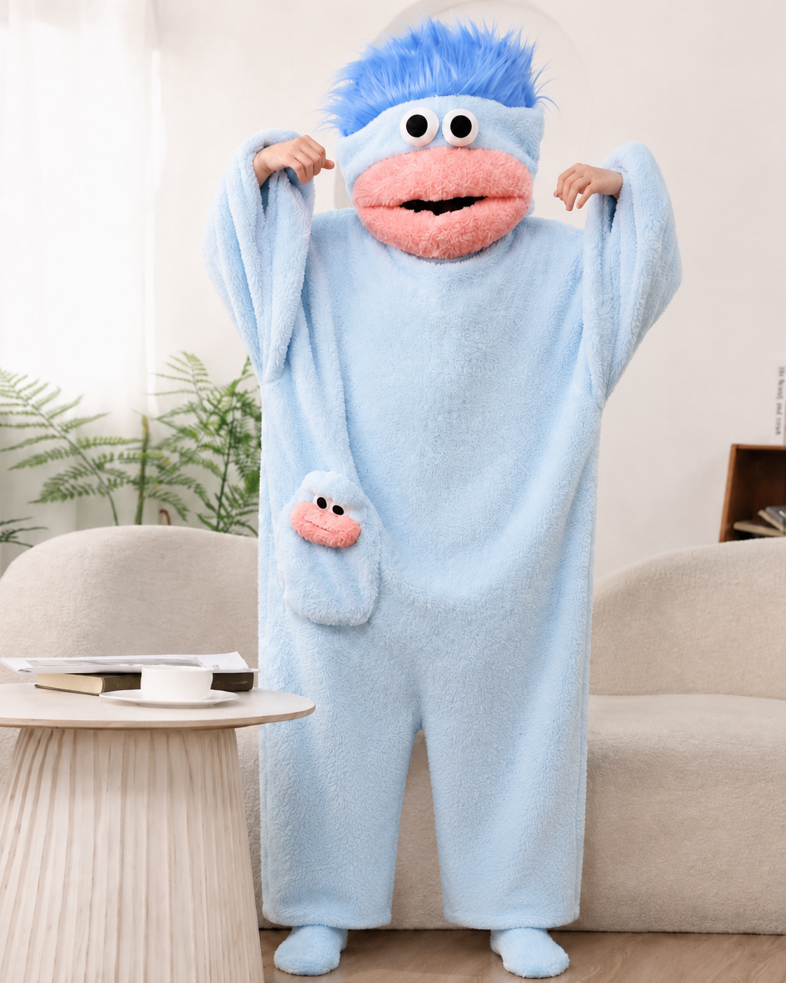 Cartoon Big-Mouth Monster Funny Onesie Pajamas