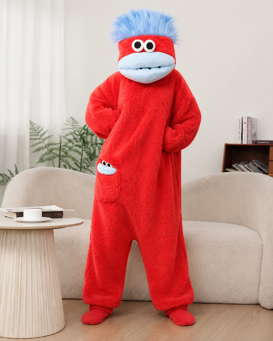 Cartoon Big-Mouth Monster Funny Onesie Pajamas
