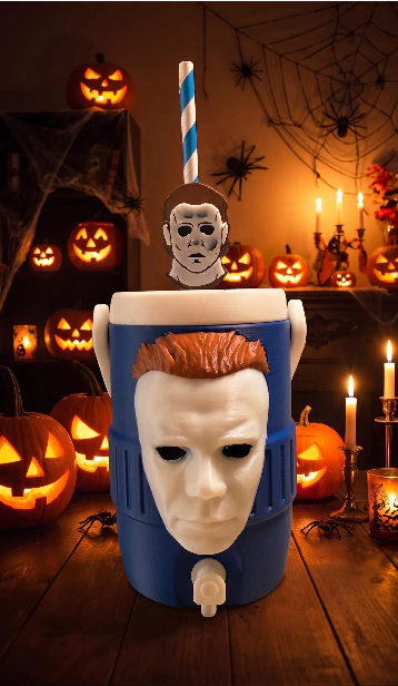 Horror 12oz Can Holder with Lid, Straw Topper & Can Opener | 3D Printed Horror Gift