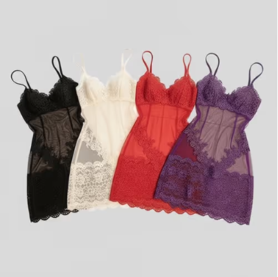 Solid Color Lace Sexy Nightgown