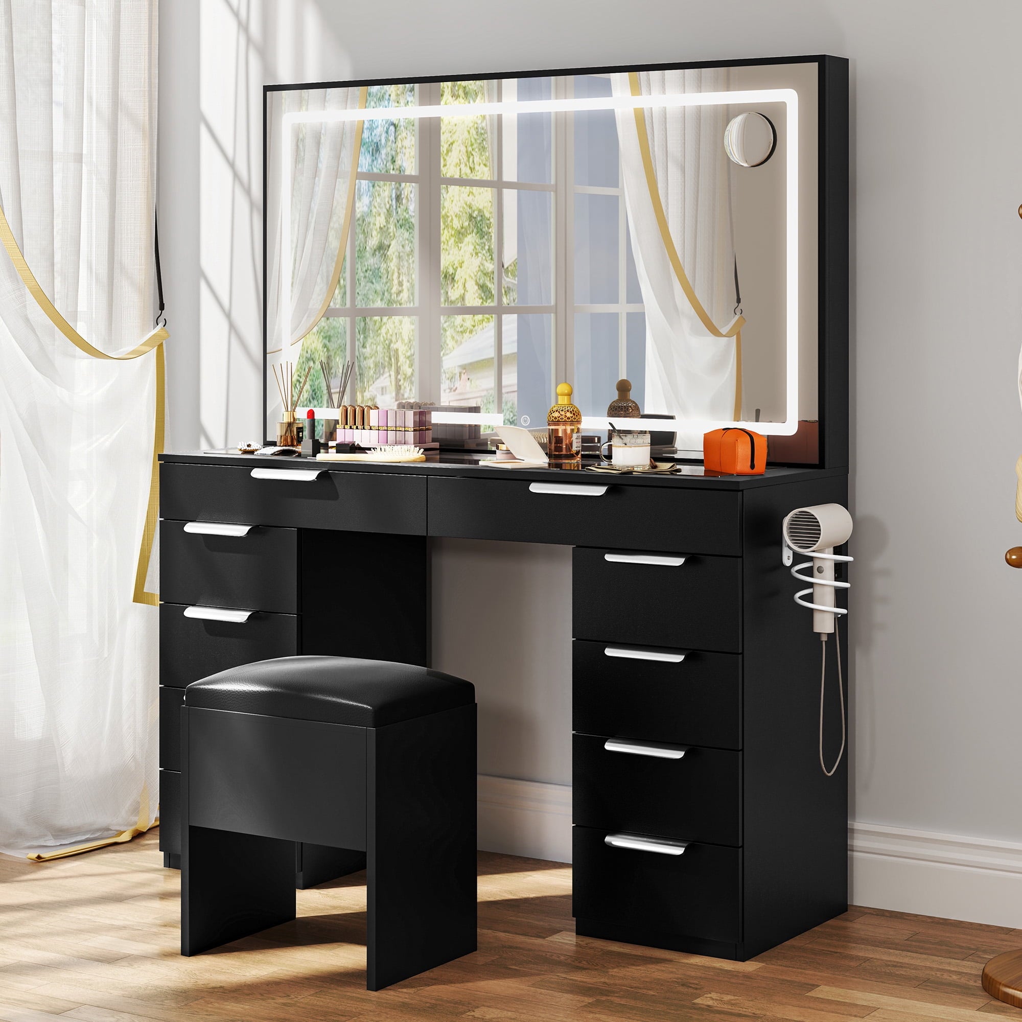 🔥Last Day Promotion,only $38.99-Factory Clearance🔥Makeup Vanity with Light Strip