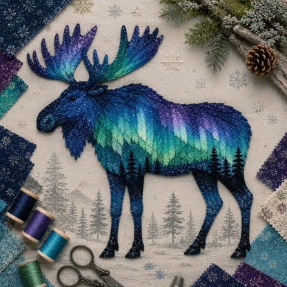 🌌 Beginner-Friendly Northern Lights Wildlife DIY Patchwork Kit | Complete Kit with All Tools & Step-by-Step Guide Included 💕