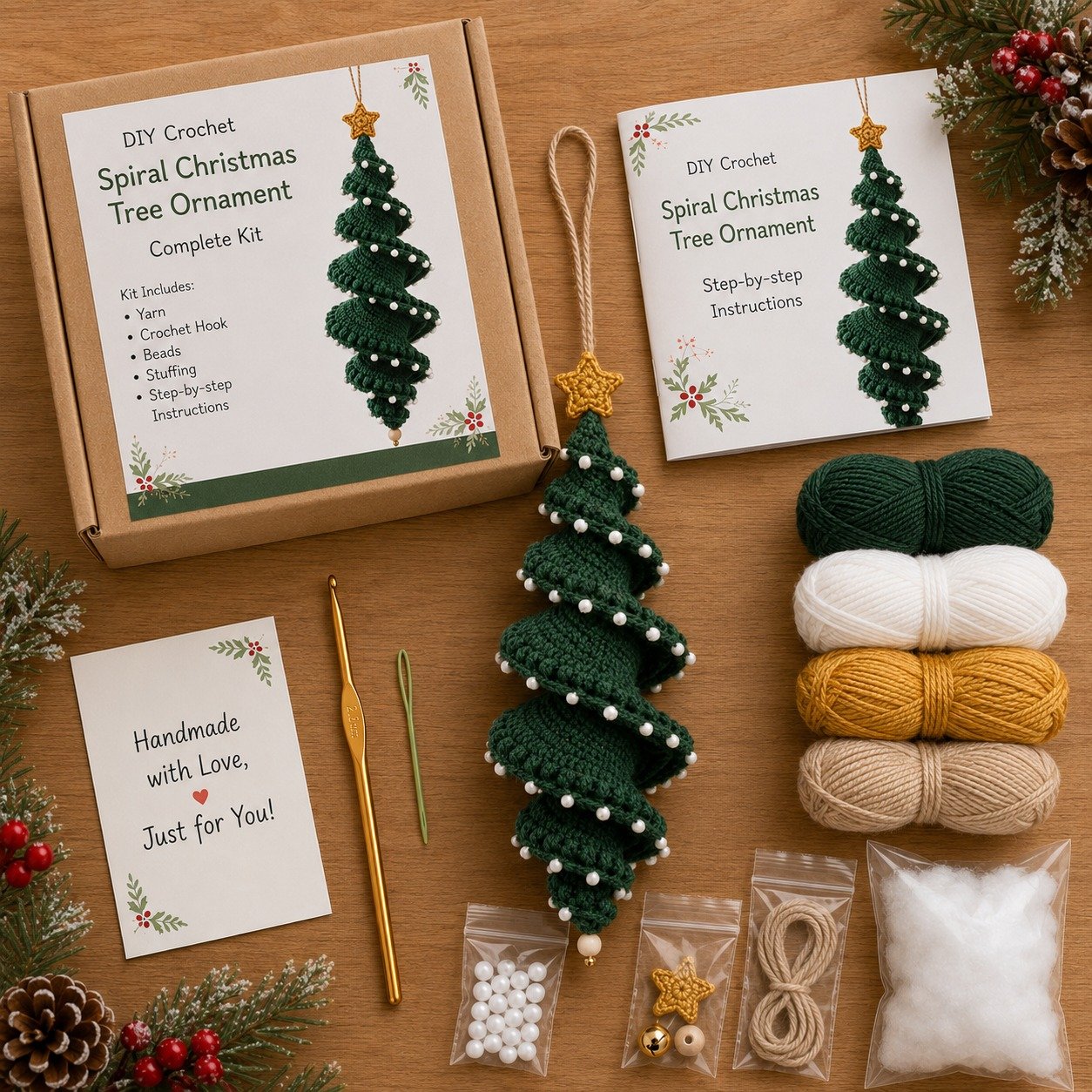 🎅 DIY Crochet Snowman Swirl Ornament Kit - 🎄🧶A crochet project suitable for beginners