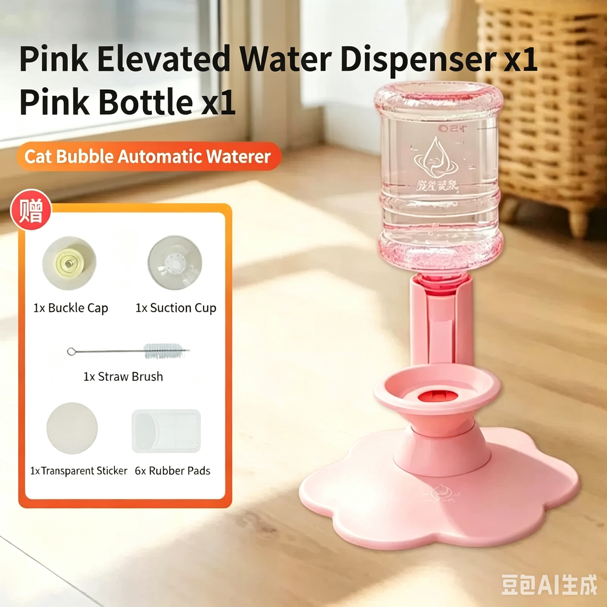 Gravity Cat Water Dispenser Stand - Spill-Proof