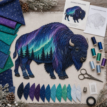 🌌 Beginner-Friendly Northern Lights Wildlife DIY Patchwork Kit | Complete Kit with All Tools & Step-by-Step Guide Included 💕