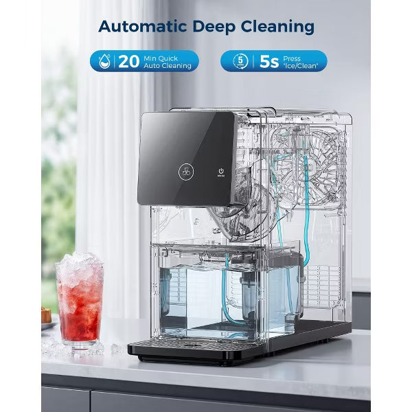 🔥Flash Sale🔥Countertop Nugget Ice Maker with One-Touch Dispensing – 33lbs/Day Production